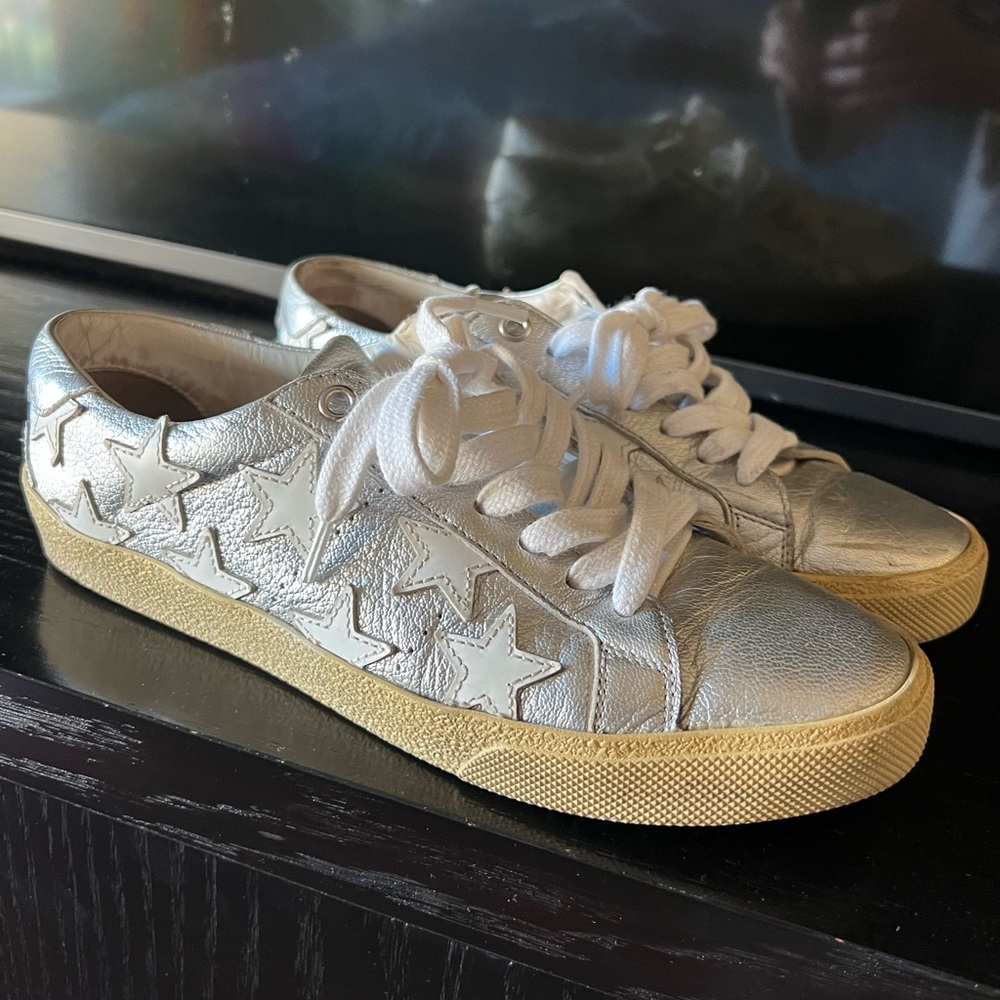 Saint Laurent YSL metallic star sneakers size US 8